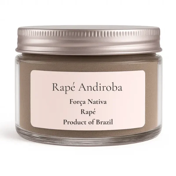 Rapé Andiroba fine powder, medicinal snuff with cleansing and revitalizing effects.